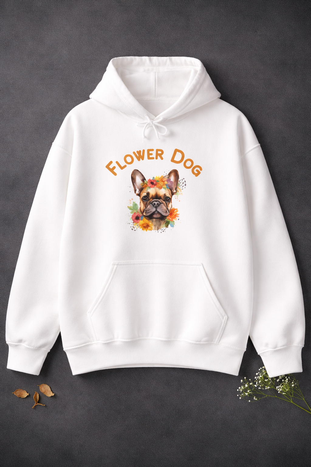 Flower Dog Hoodie – Französische Bulldogge Hoodie – Blumen Hoodie für Hundeliebhaber