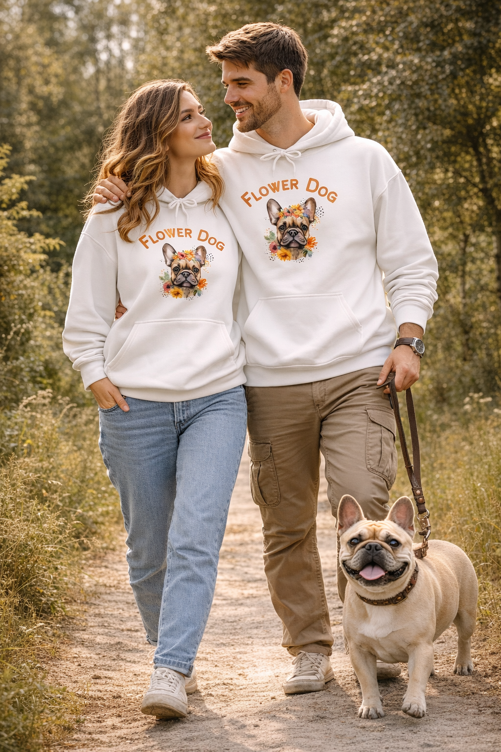 Flower Dog Hoodie – Französische Bulldogge Hoodie – Blumen Hoodie für Hundeliebhaber