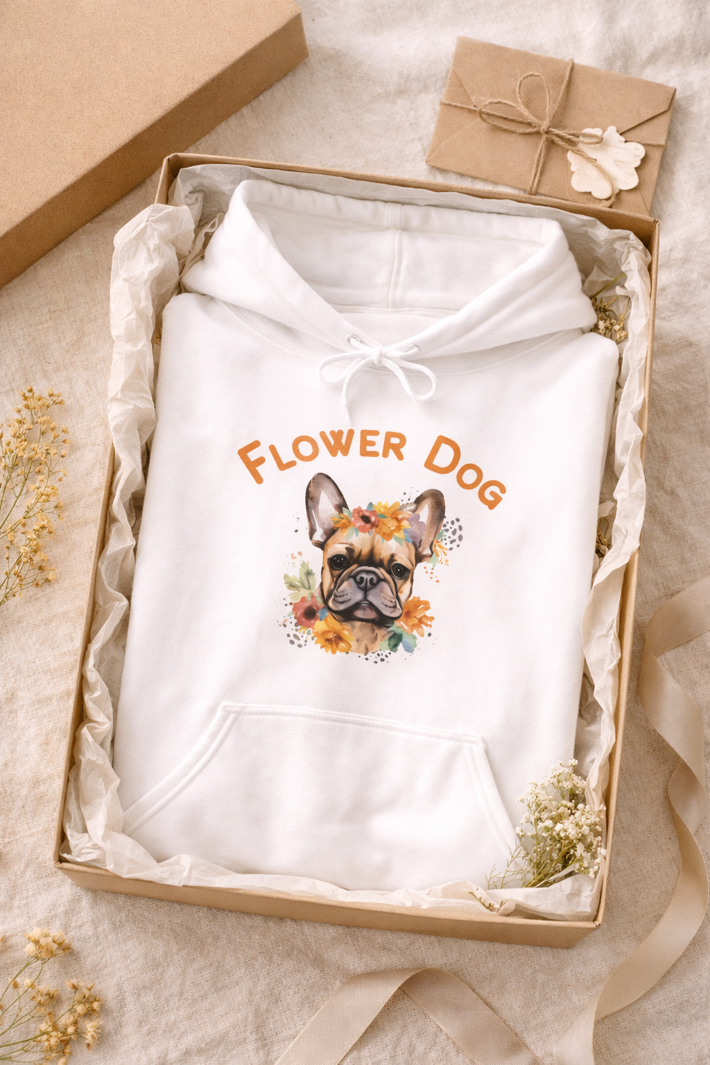 Flower Dog Hoodie – Französische Bulldogge Hoodie – Blumen Hoodie für Hundeliebhaber