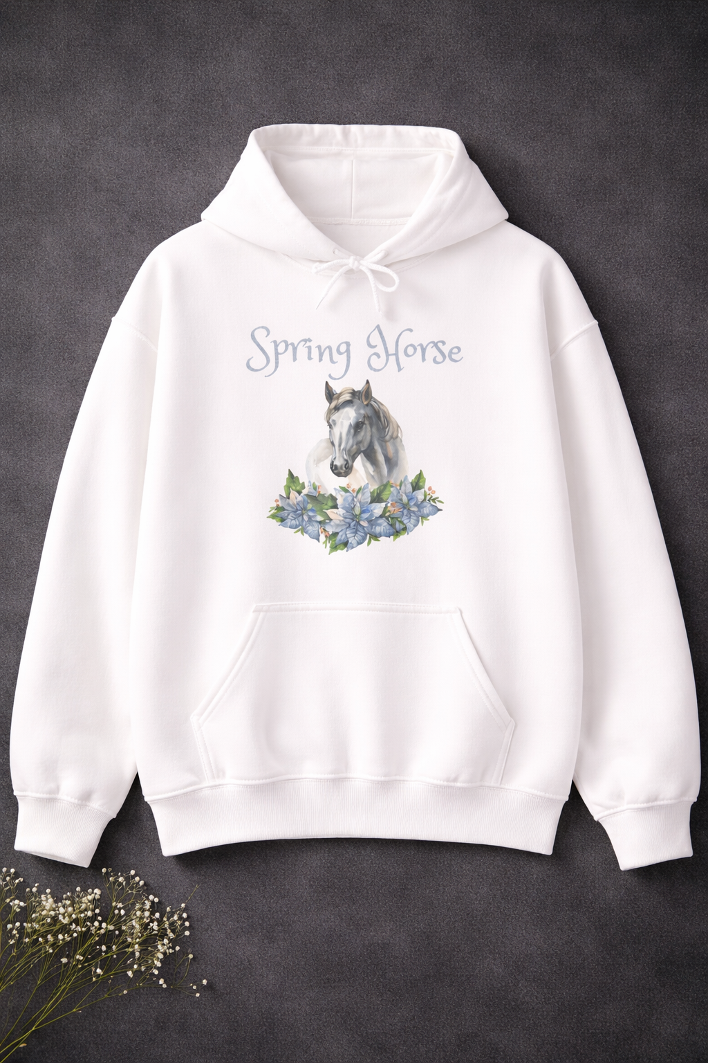 Spring Horse Hoodie – Pferde Hoodie mit Blumen – Frühlings Hoodie für Pferdeliebhaber