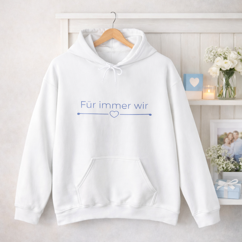 Hoodie „Für immer wir“ – Partner Hoodie Hochzeit – Geschenk für Paare – Weiß