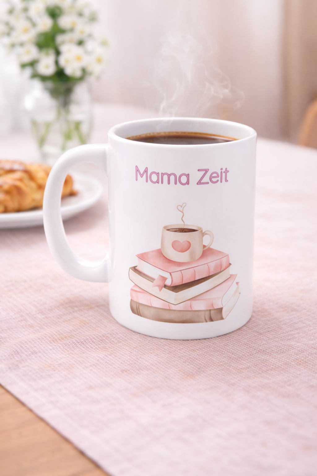 Mama Tasse „Mama Zeit“ – Liebevolle Keramiktasse mit Bücher Motiv – Geschenkidee für Mütter – 330 ml