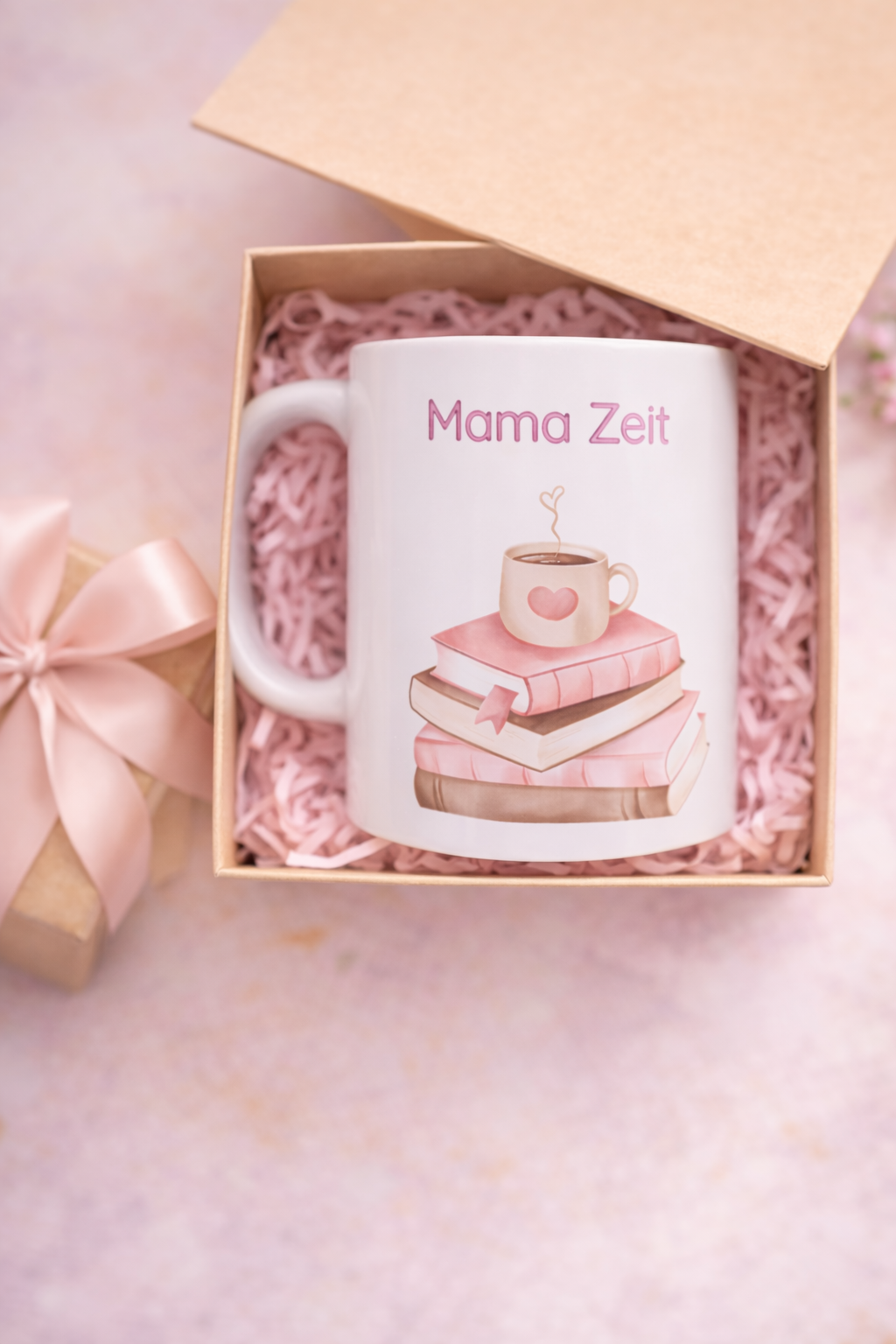 Mama Tasse „Mama Zeit“ – Liebevolle Keramiktasse mit Bücher Motiv – Geschenkidee für Mütter – 330 ml