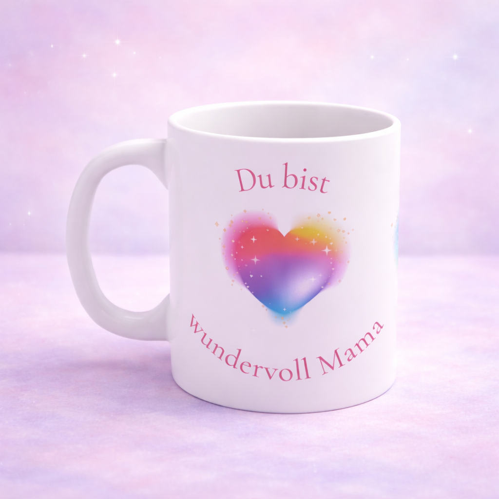 Tasse „Du bist wundervoll Mama“ – liebevolles Geschenk für Mama – 330 ml Keramiktasse
