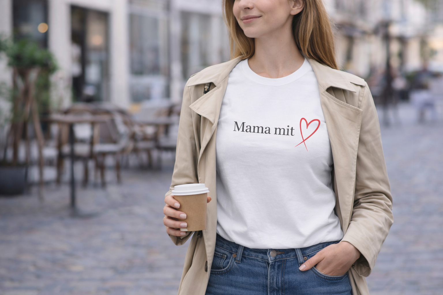 Mama mit Herz T-Shirt – Geschenk für Mama – Liebevolles Shirt für Mutter – Muttertag Geschenk