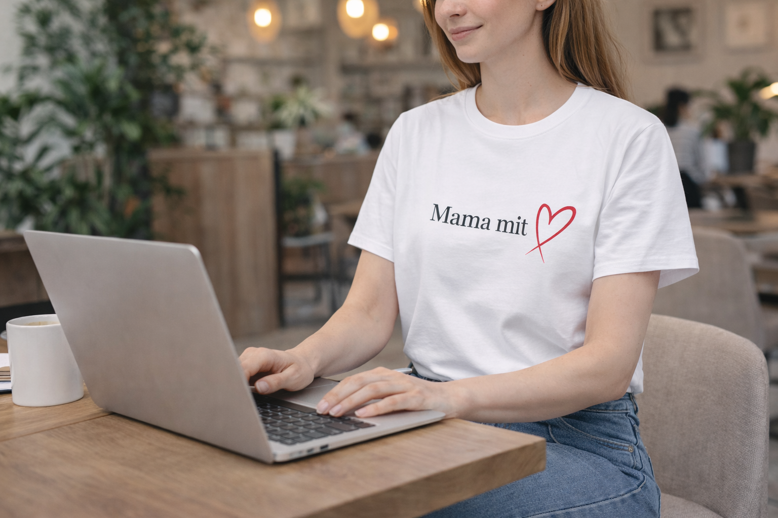Mama mit Herz T-Shirt – Geschenk für Mama – Liebevolles Shirt für Mutter – Muttertag Geschenk