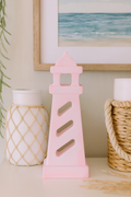 Leuchtturm Kleine Kuppel in Rosa – Maritime Keramik Deko Einzelstück