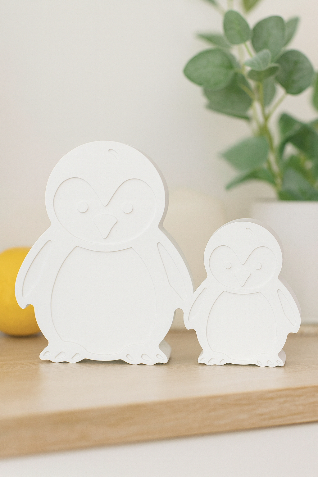 Pinguin Set in Weiß & Farbwunsch – Süße Winter & Tier Deko im 2er Set