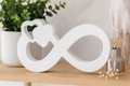 Unendlichkeitszeichen Keramik Deko handgefertigt weiß Farbwunsch Liebe Symbol Wohnaccessoire Geschenkidee