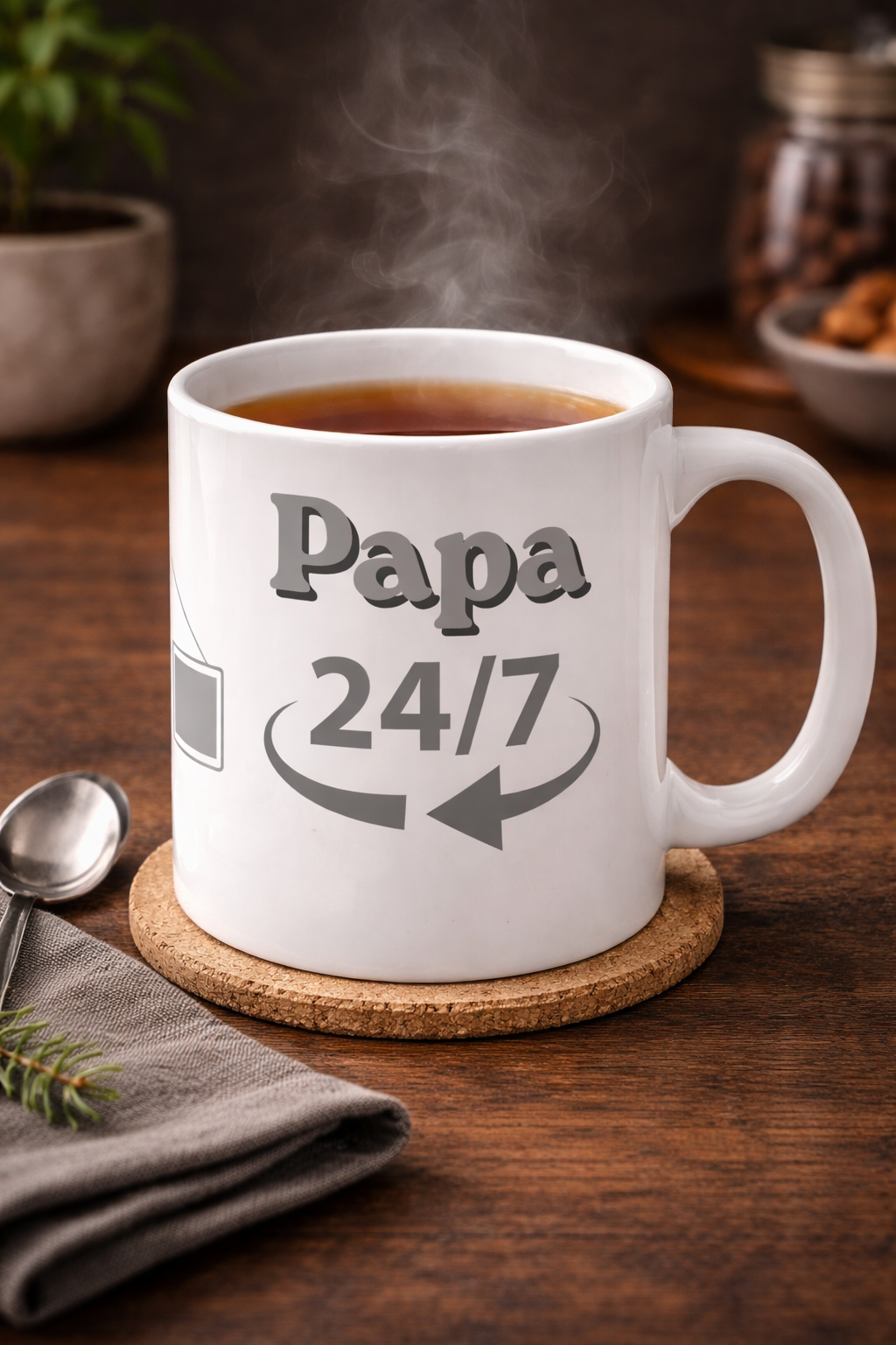 Papa 24/7 Tasse 330 ml – Geschenk für Papa – Lustige Kaffeetasse – Vatertag Geschenk Idee