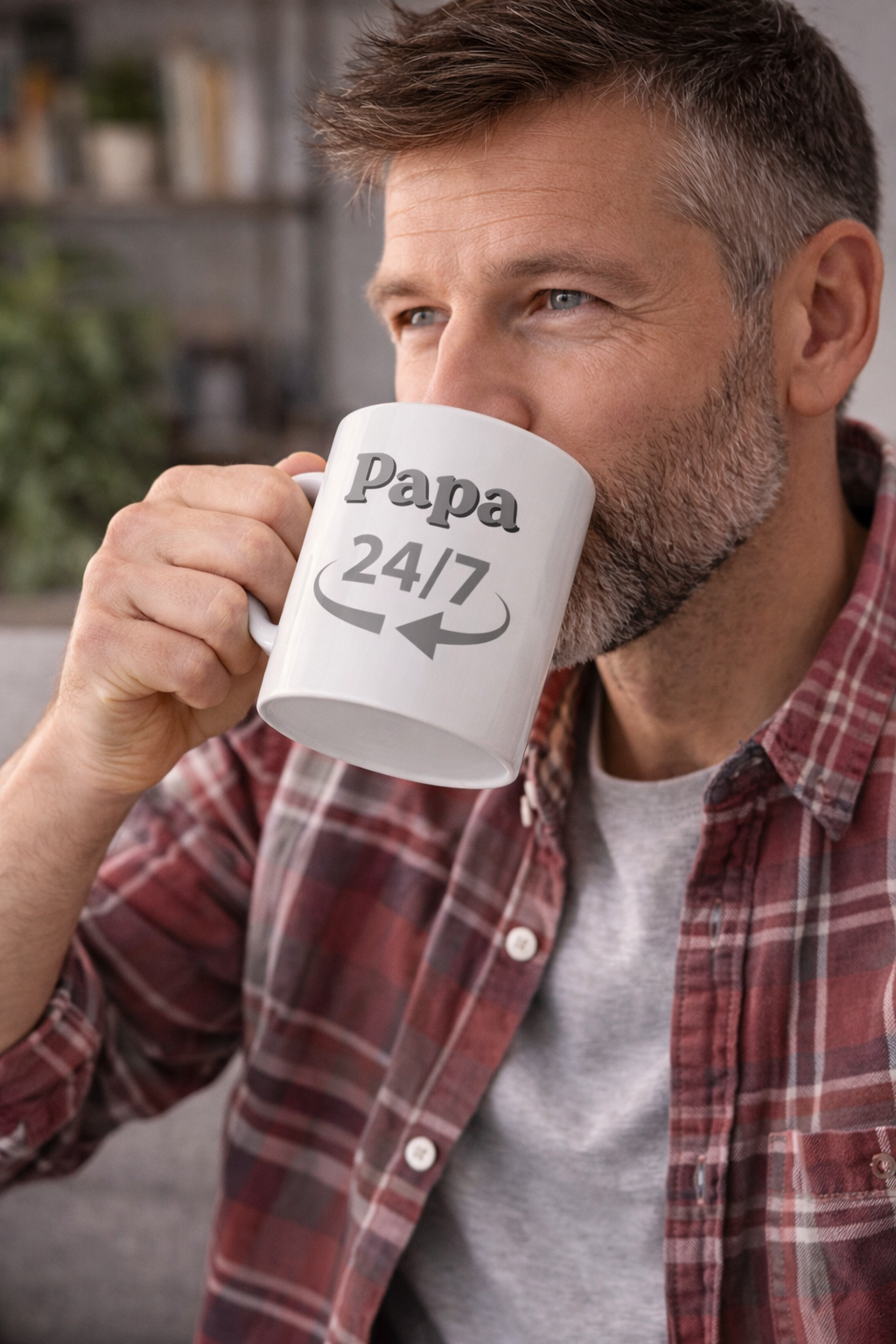 Papa 24/7 Tasse 330 ml – Geschenk für Papa – Lustige Kaffeetasse – Vatertag Geschenk Idee