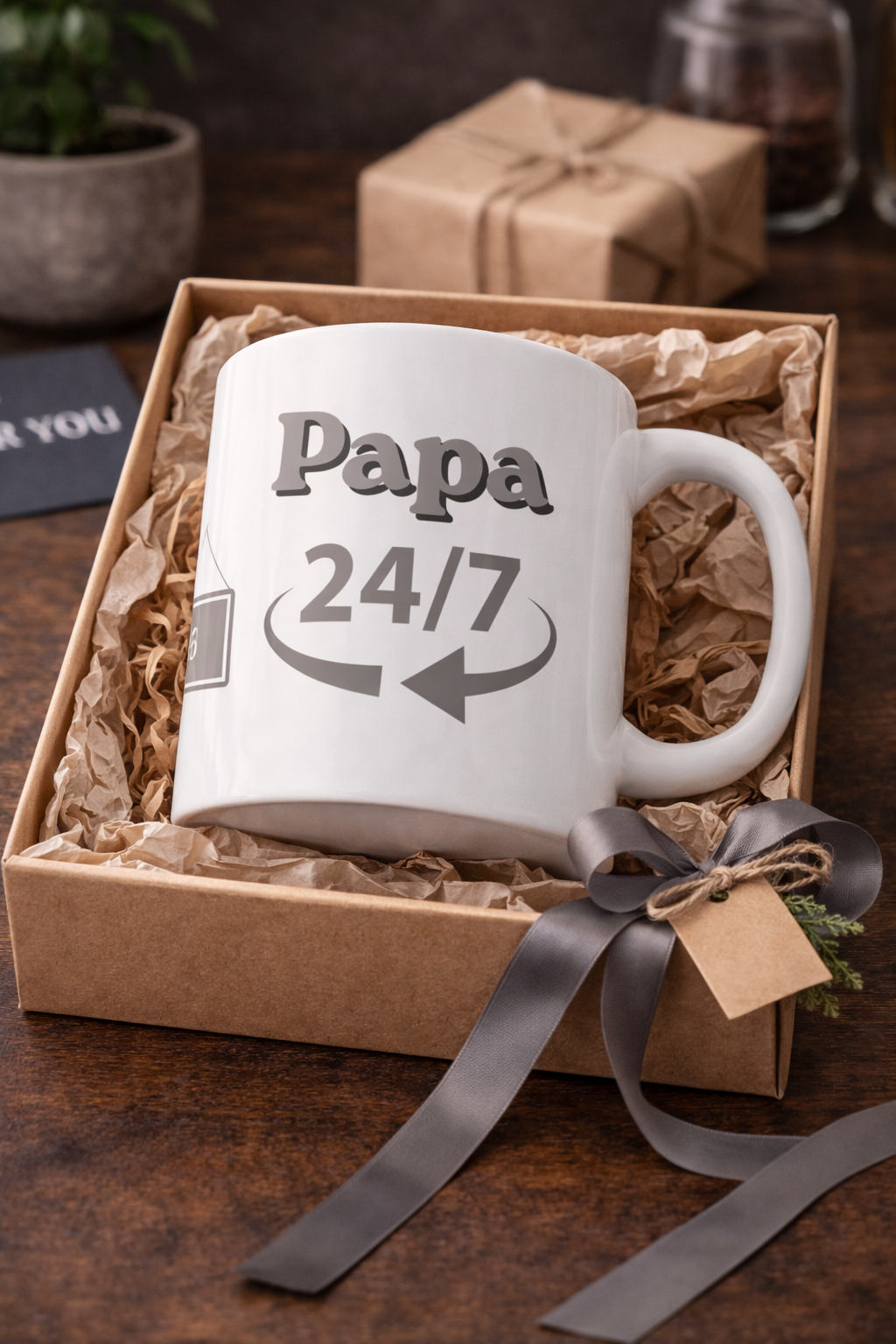 Papa 24/7 Tasse 330 ml – Geschenk für Papa – Lustige Kaffeetasse – Vatertag Geschenk Idee
