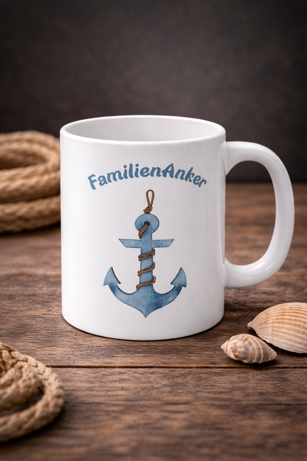 FamilienAnker Tasse 330 ml – Geschenk für Papa – Maritimes Geschenk – Vatertag Geschenk Idee