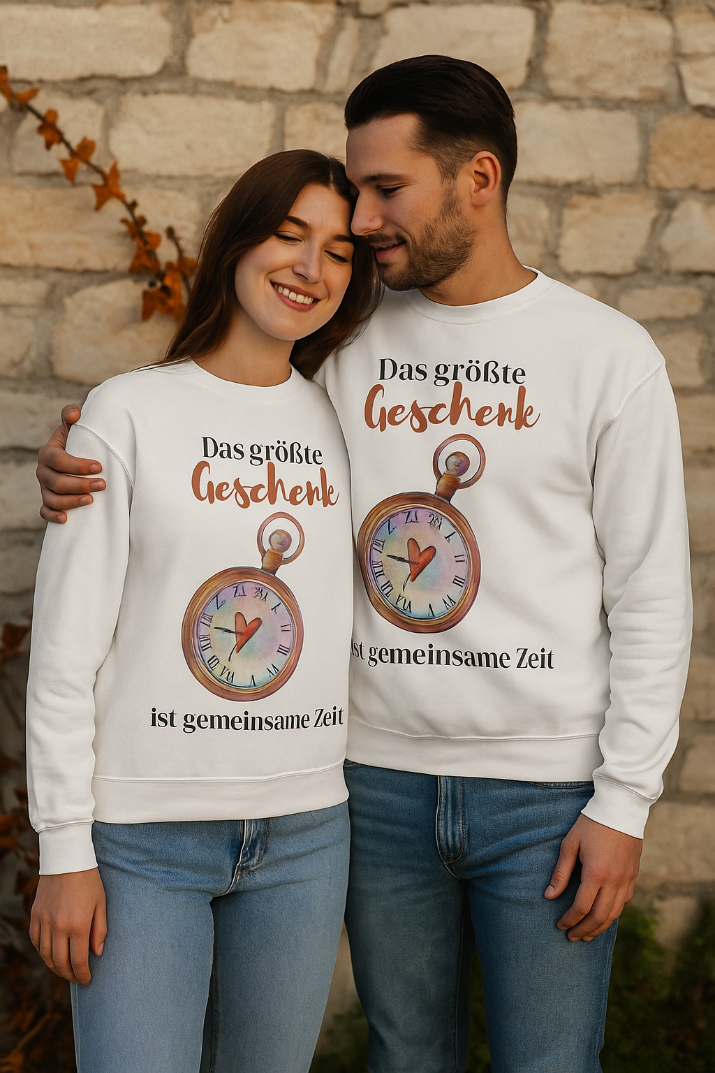 Das größte Geschenk ist gemeinsame Zeit Sweatshirt – Emotionaler Spruch Pullover – Geschenk für Familie Freunde – Liebe Zeit Geschenk