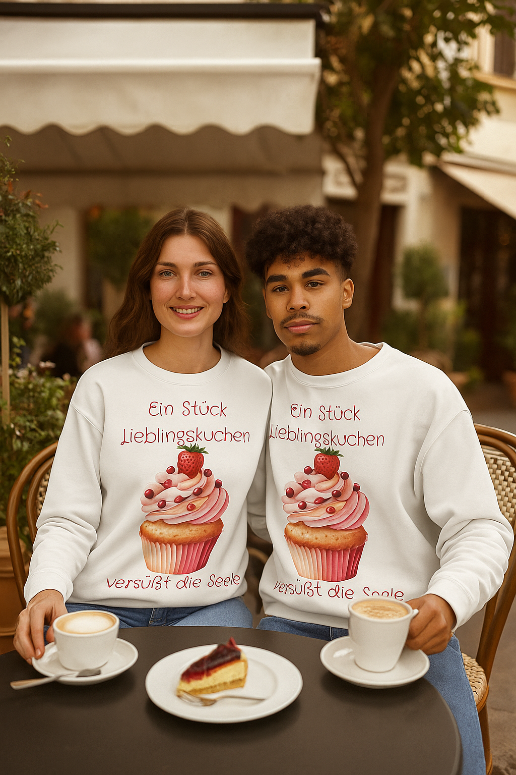 Ein Stück Lieblingskuchen versüßt die Seele Sweatshirt – Süßes Kuchen Sweatshirt – Cozy Backliebe Pullover