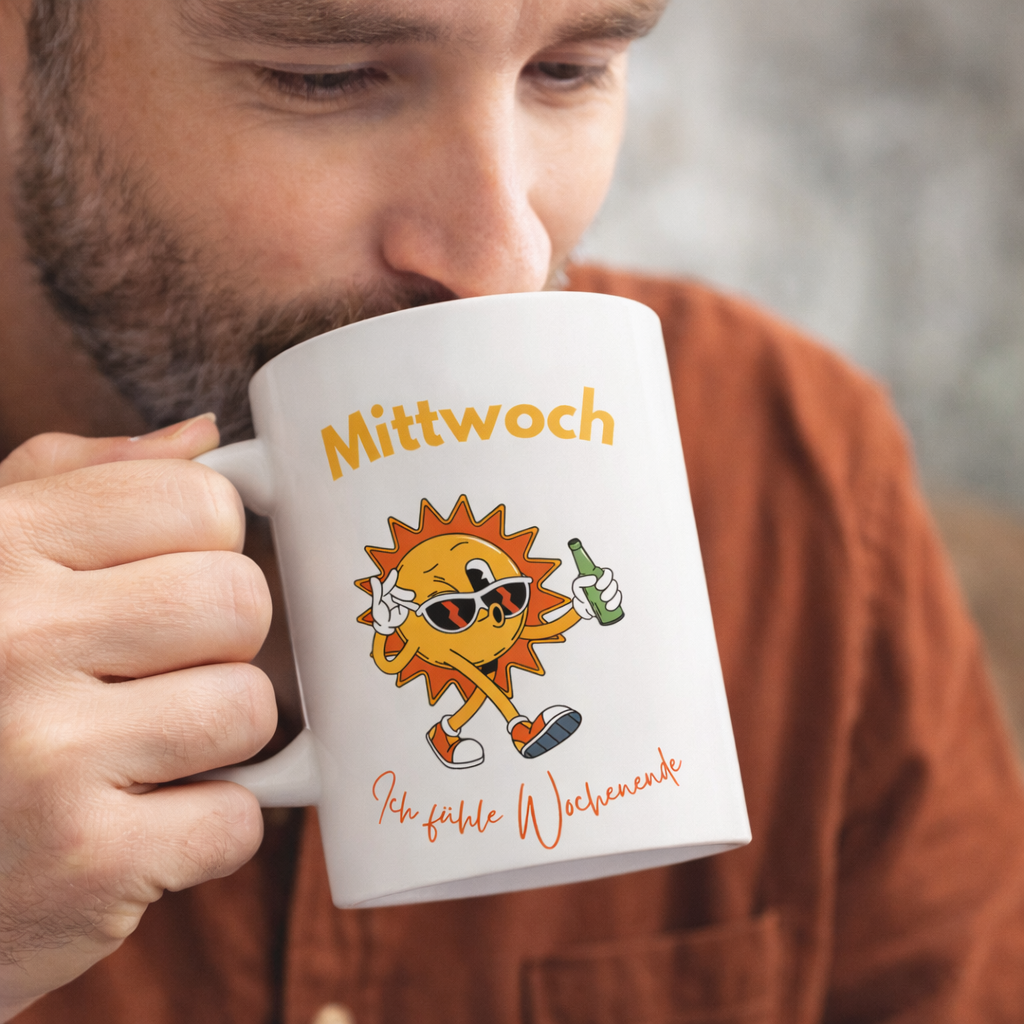 Mittwoch ich fühle Wochenende Tasse – Lustige Büro Tasse – Wochentag Tasse – Geschenk Kollegen – Kaffee Tasse Humor
