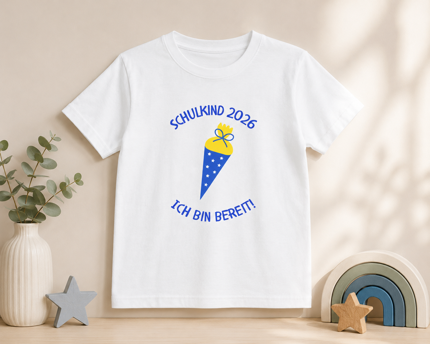 Schulkind 2026 Jungen T-Shirt – Ich bin bereit! | Einschulung Shirt mit Schultüte | Geschenk zum Schulstart