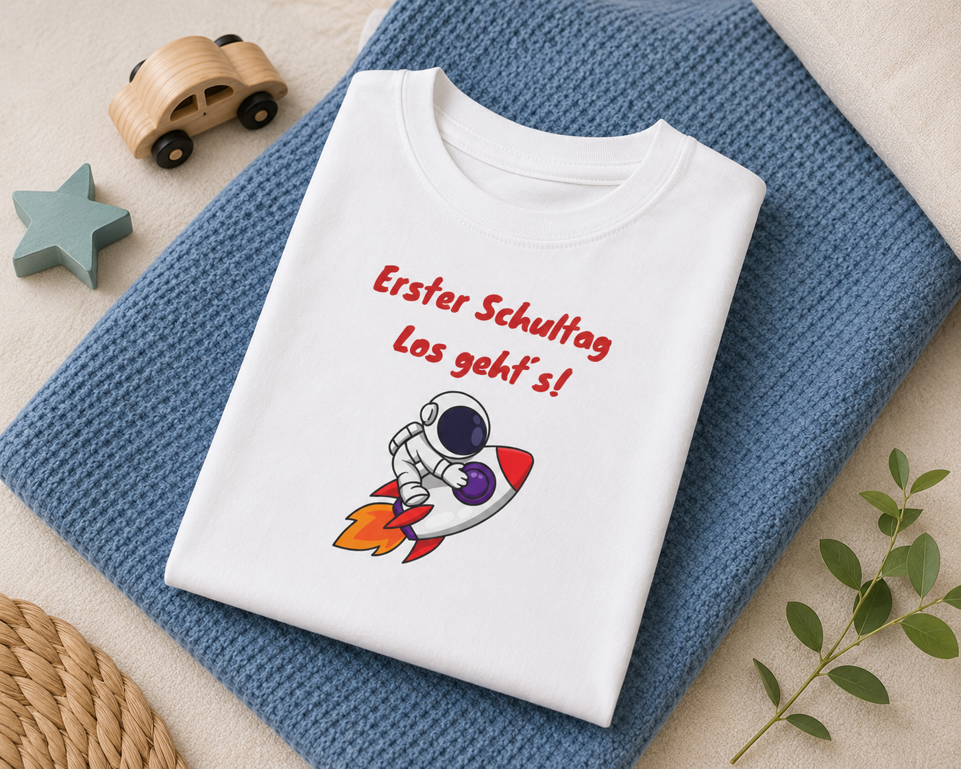 Erster Schultag Los geht’s Kinder T-Shirt | Einschulung Jungen | Cooles Schulstart Shirt mit Rakete