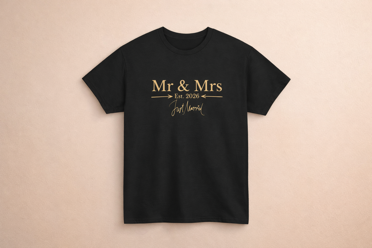 T-Shirt „Mr & Mrs Est. 2026“ – Just Married Shirt – Hochzeits Geschenk für Paare