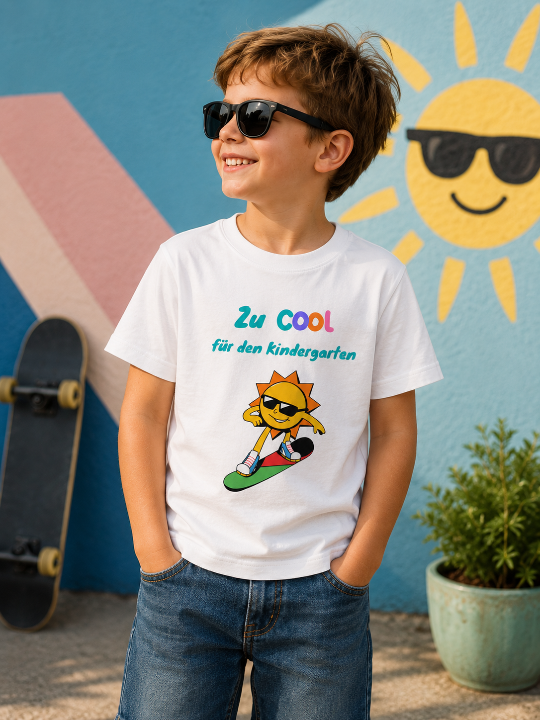 Zu cool für den Kindergarten Kinder T-Shirt | Einschulung Jungen | Lustiges Schulstart Shirt