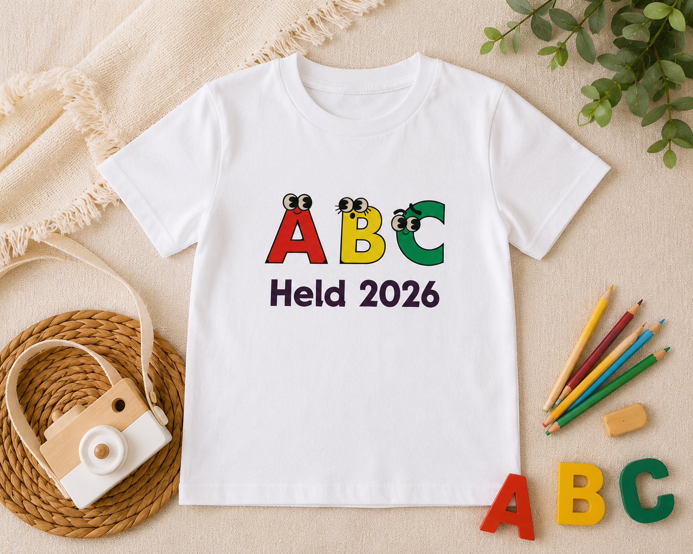 ABC Held 2026 Kinder T-Shirt | Einschulung Jungen & Mädchen | Süßes Schulstart Shirt mit ABC Motiv