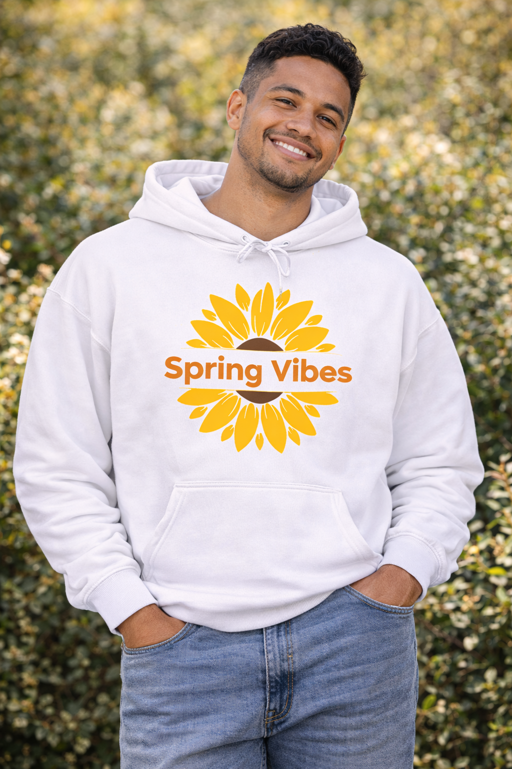 Spring Vibes Hoodie – Frühlings Hoodie Damen – Minimalistischer Blumen Hoodie