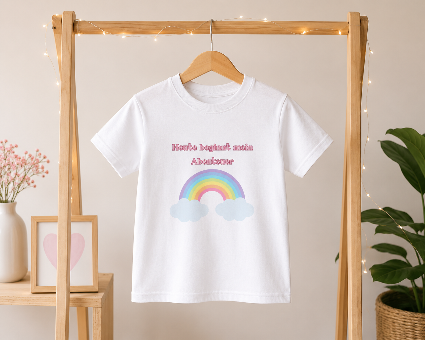 Heute beginnt mein Abenteuer Kinder T-Shirt | Einschulung Jungen & Mädchen | Süßes Schulstart Shirt mit Regenbogen