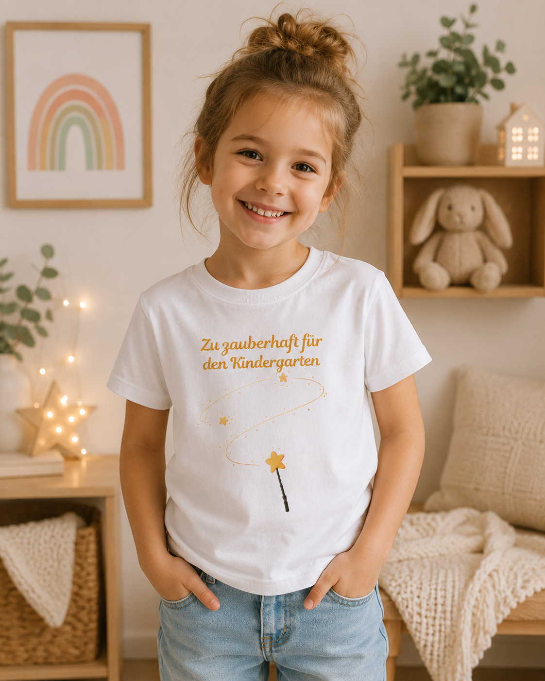 Zu zauberhaft für den Kindergarten Kinder T-Shirt | Einschulung Jungen & Mädchen | Magisches Schulstart Shirt