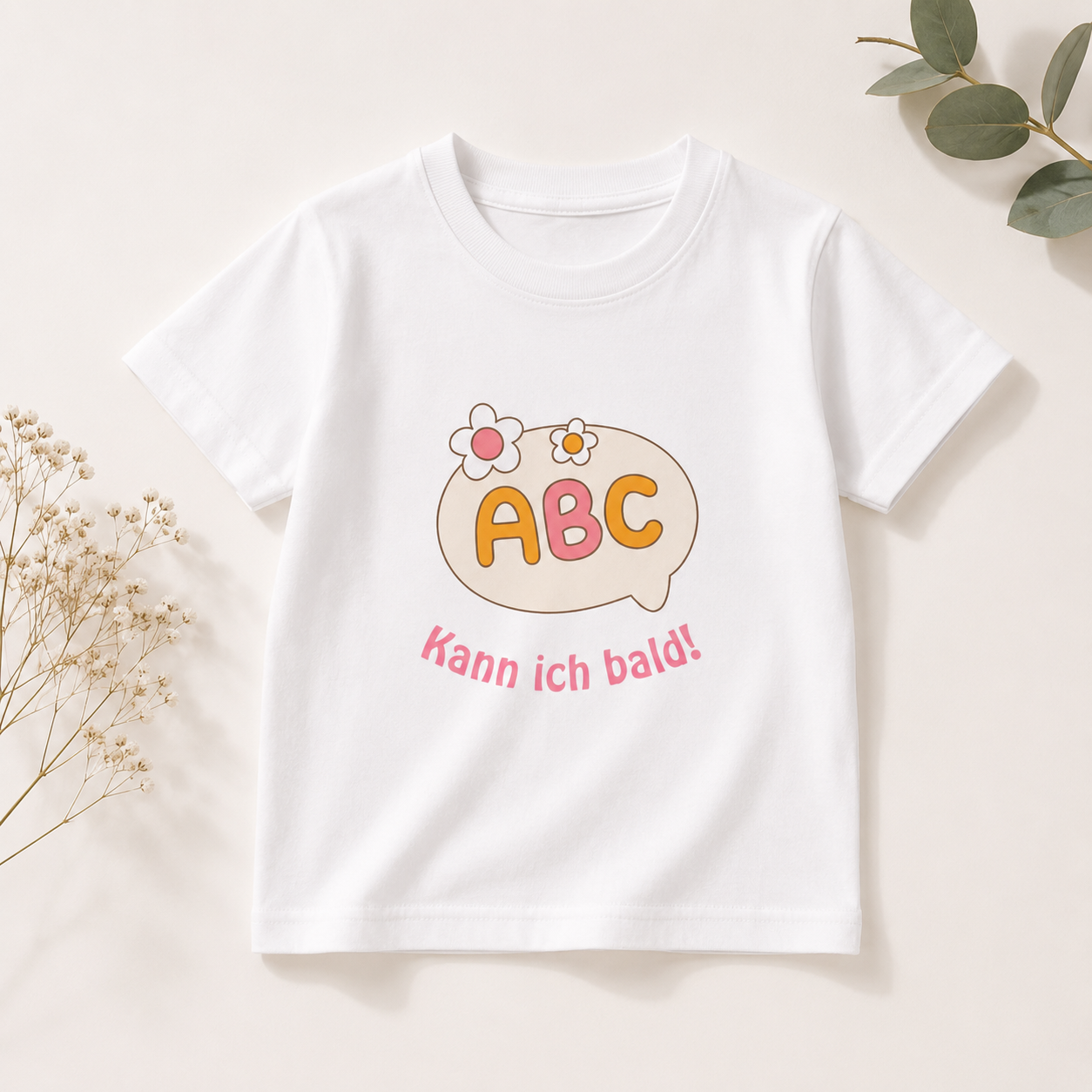 ABC kann ich bald Kinder T-Shirt | Einschulung Mädchen | Süßes Schulstart Shirt mit ABC Motiv