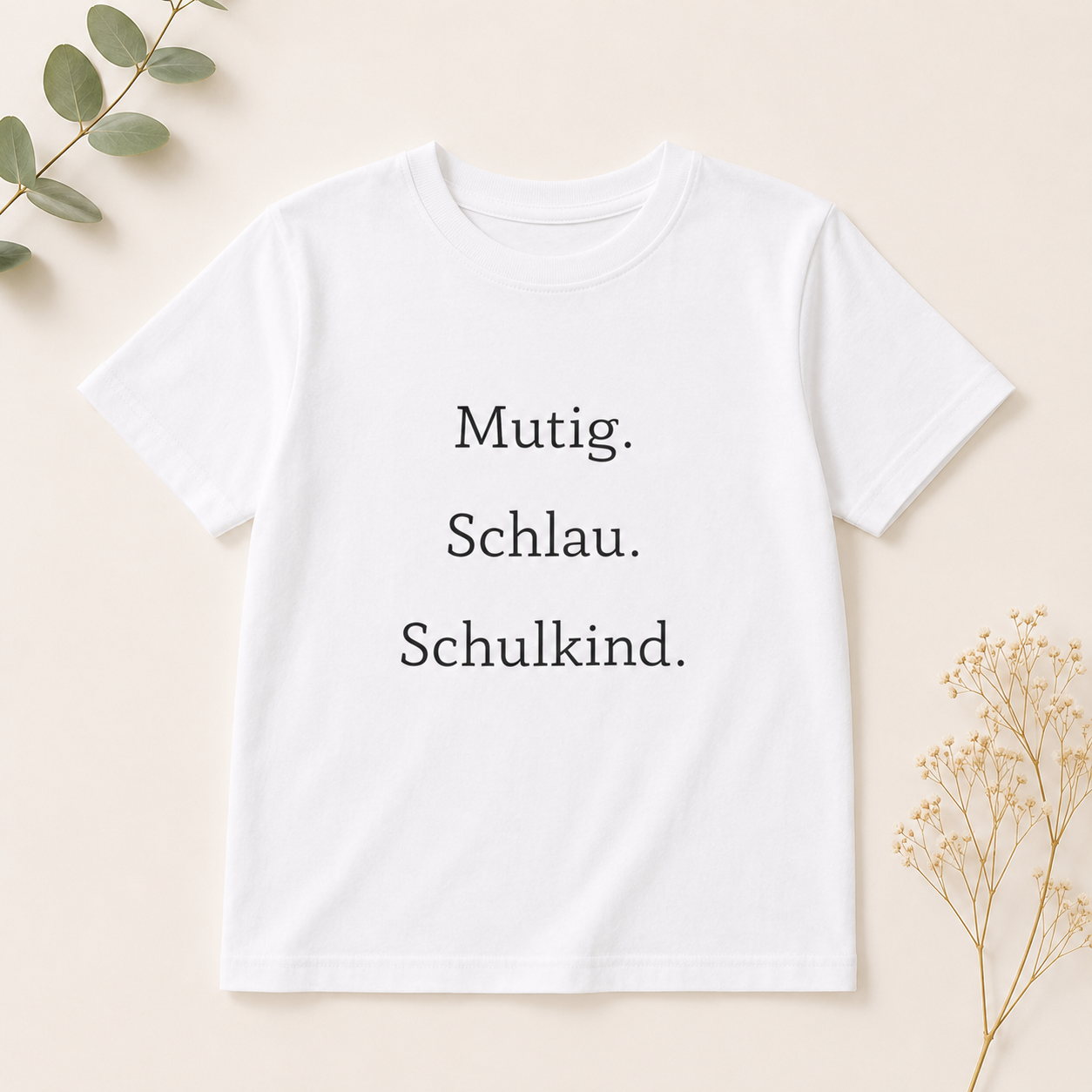 Mutig. Schlau. Schulkind. Kinder T-Shirt | Einschulung Jungen & Mädchen | Modernes Schulstart Shirt