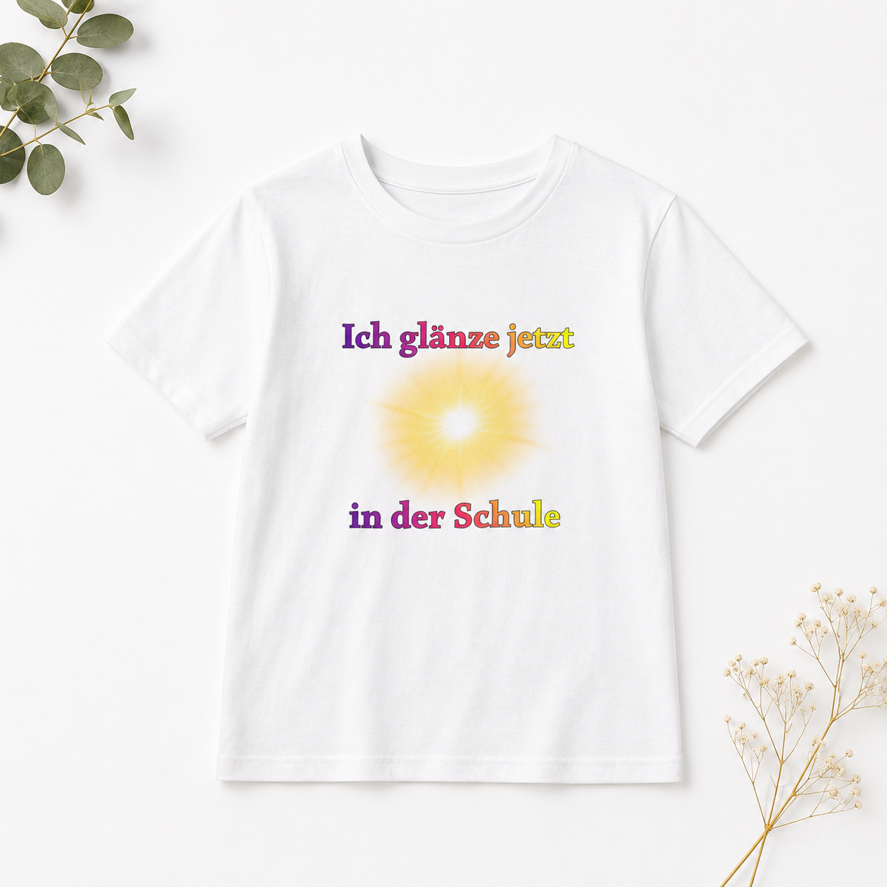 Ich glänze jetzt in der Schule Kinder T-Shirt | Einschulung Mädchen | Süßes Schulstart Shirt