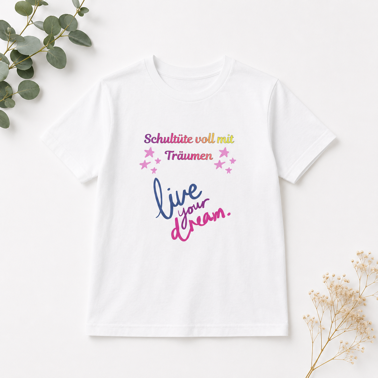 Schultüte voll mit Träumen Kinder T-Shirt | Einschulung Mädchen | Süßes Schulstart Shirt
