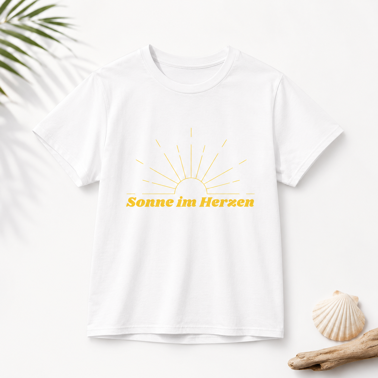 Sonne im Herzen T-Shirt | Sommer Shirt für Damen & Herren | Minimalistisches Sonnen Design
