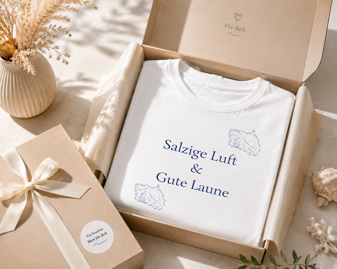 Salzige Luft & Gute Laune T-Shirt | Sommer Shirt für Damen & Herren | Maritime Urlaub Vibes
