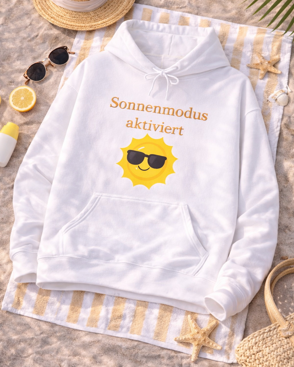 Sonnenmodus aktiviert Hoodie | Sommer Hoodie Damen & Herren | Urlaub Hoodie | Gute Laune Kapuzenpullover | Sommer Outfit | Unisex Hoodie