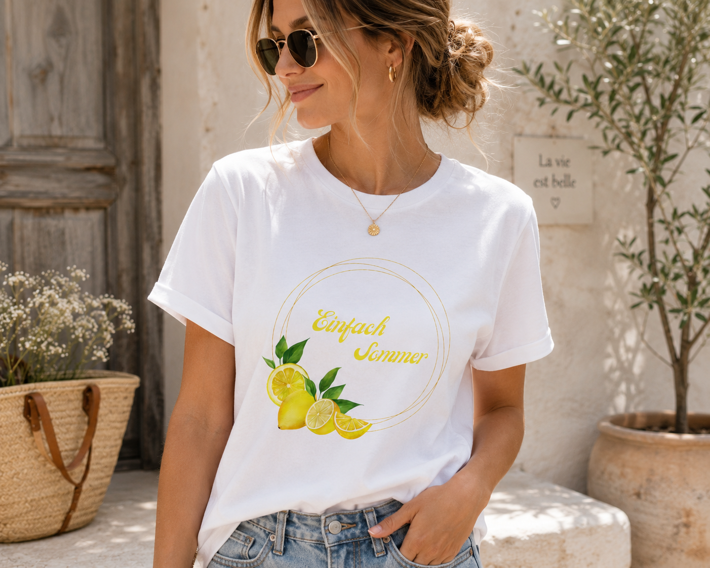 Einfach Sommer T-Shirt | Zitronen Sommer Shirt Damen Herren | Lemon Summer Outfit | Urlaub Shirt
