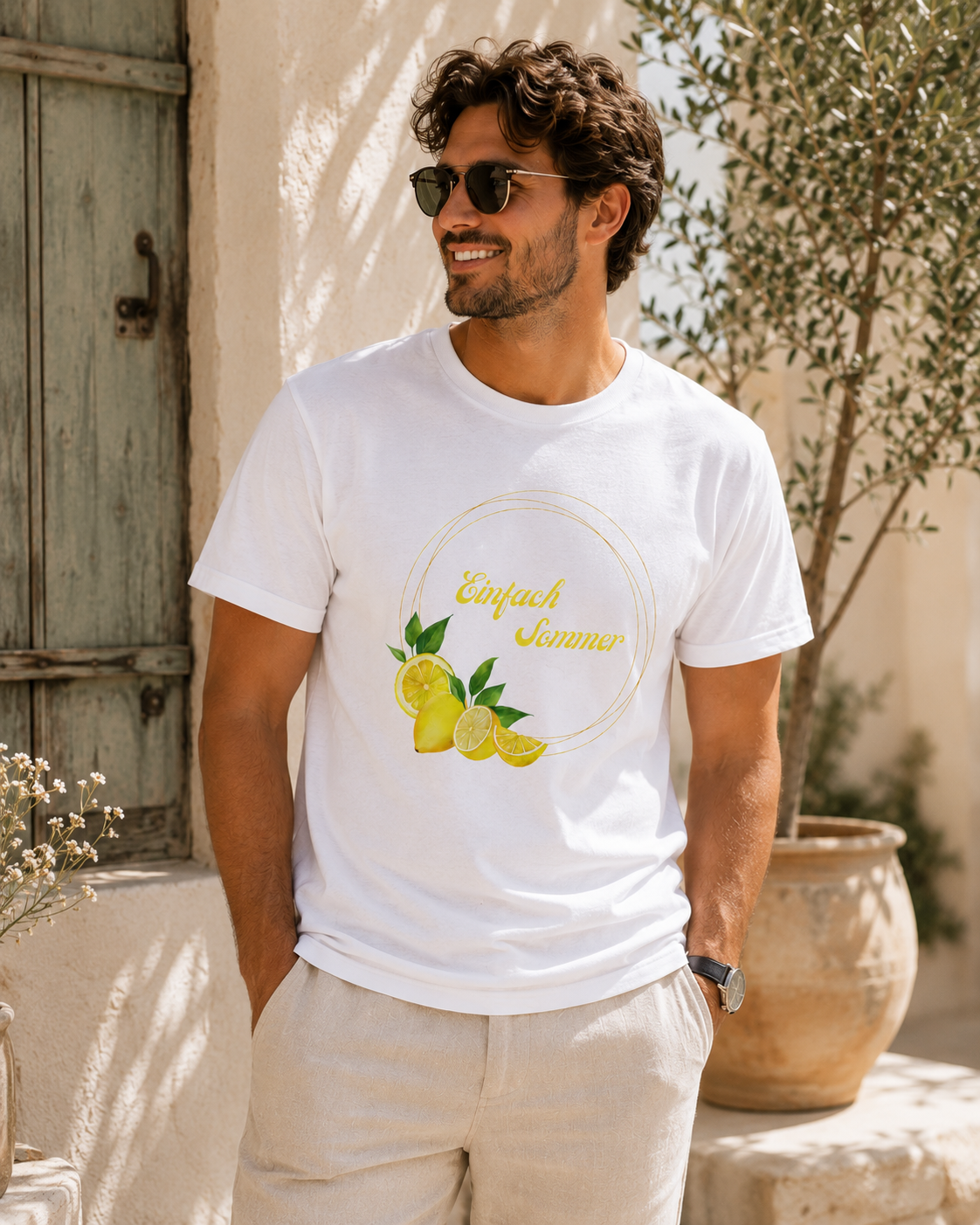 Einfach Sommer T-Shirt | Zitronen Sommer Shirt Damen Herren | Lemon Summer Outfit | Urlaub Shirt