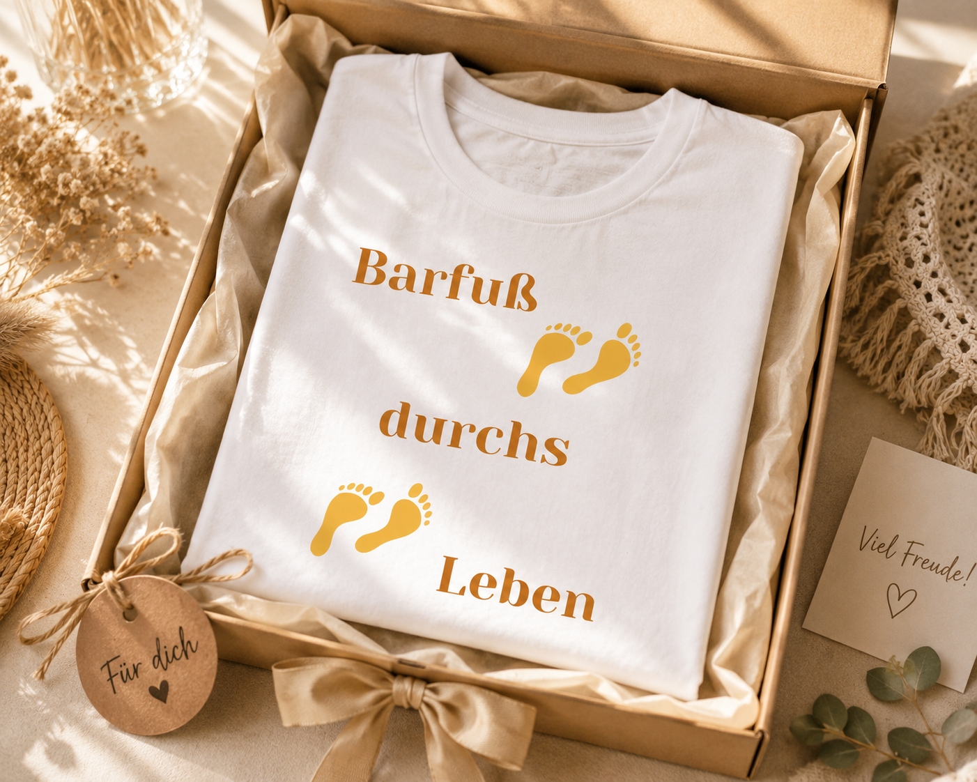 Barfuß durchs Leben T-Shirt | Sommer Shirt Damen Herren | Beach Vibes Shirt | Urlaub Strand Outfit