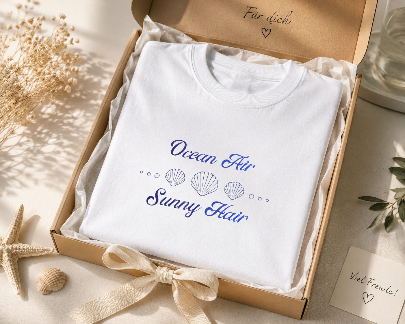 Ocean Air & Sunny Hair T-Shirt | Sommer Shirt Damen Herren | Strand Urlaub Shirt | Beach Vibes Outfit