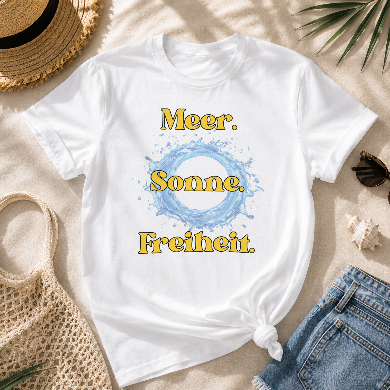 Meer. Sonne. Freiheit. – Sommer T-Shirt für Urlaub & Strand