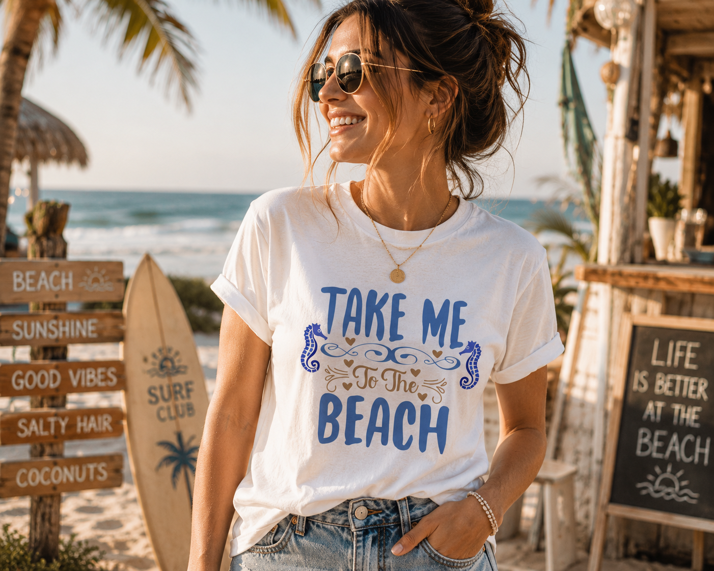 Take Me To The Beach – Sommer T-Shirt für Strand & Urlaub
