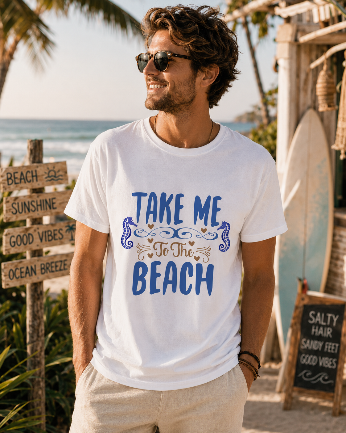 Take Me To The Beach – Sommer T-Shirt für Strand & Urlaub