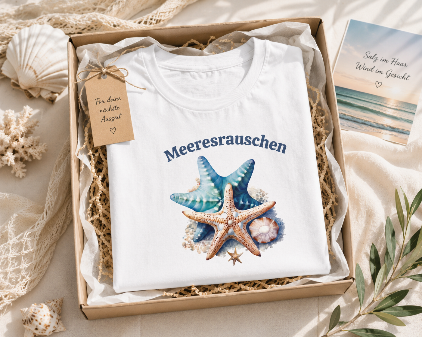 Meeresrauschen – Maritimes Sommer T-Shirt für Urlaub & Strand