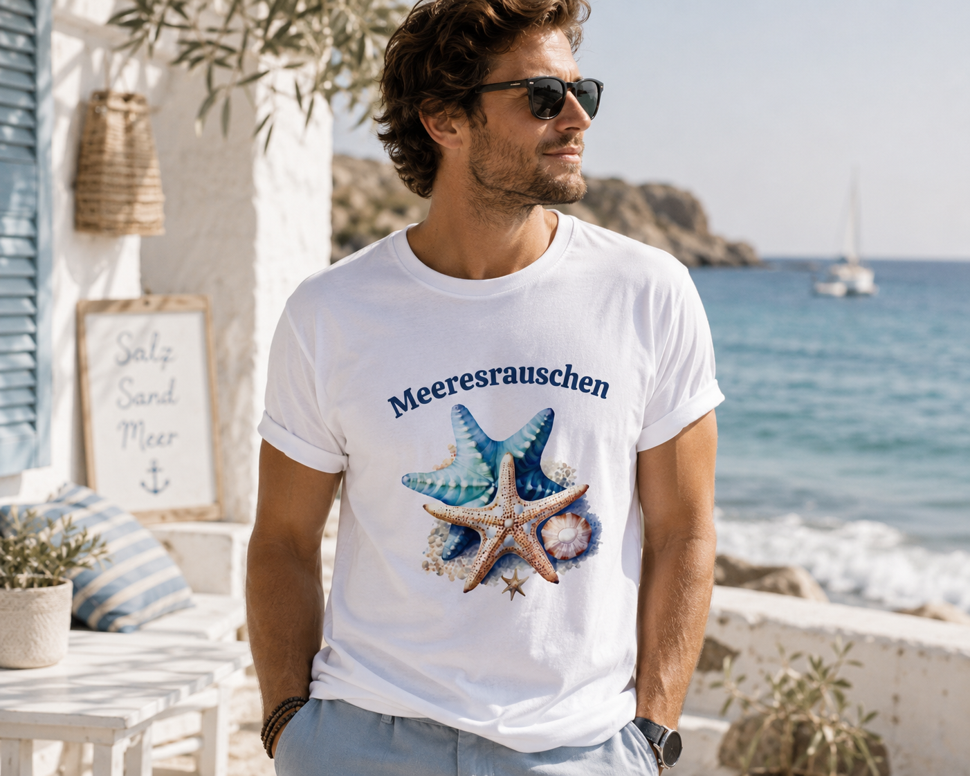 Meeresrauschen – Maritimes Sommer T-Shirt für Urlaub & Strand