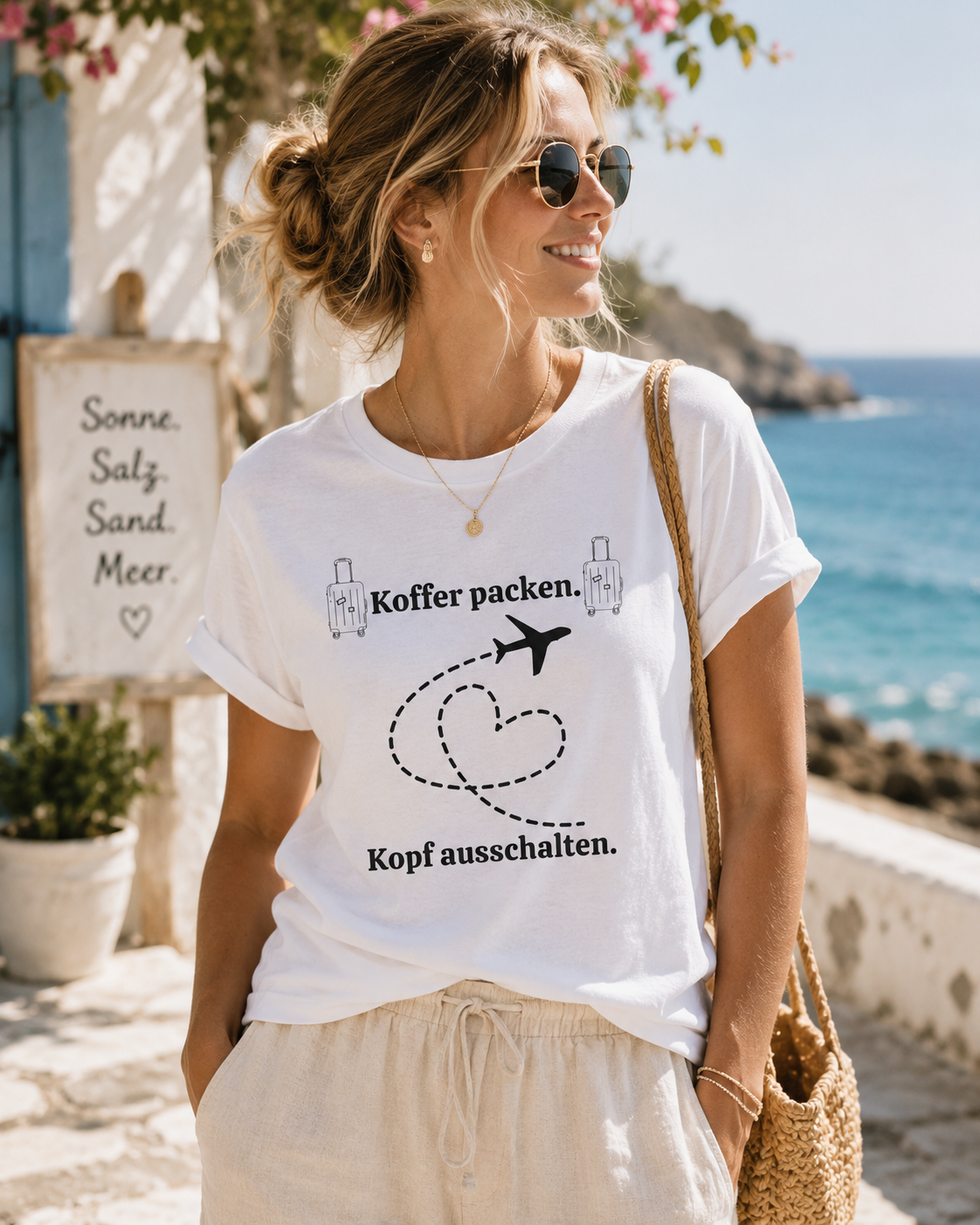 Koffer packen. Kopf ausschalten. – Urlaub & Reise T-Shirt