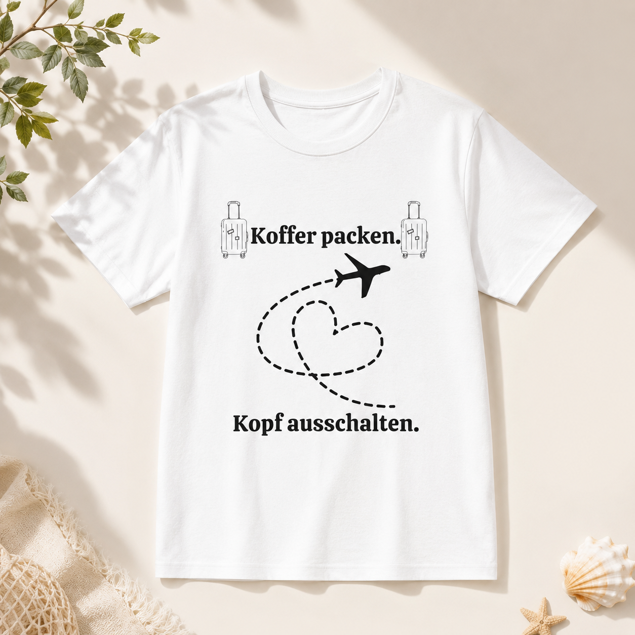 Koffer packen. Kopf ausschalten. – Urlaub & Reise T-Shirt