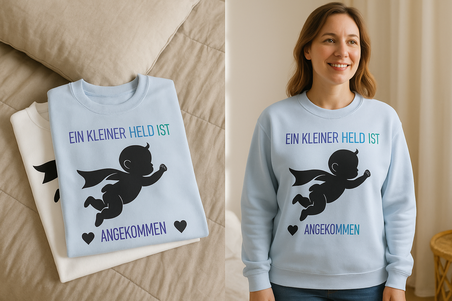 Ein kleiner Held ist angekommen Sweatshirt – Baby Ankunft Sweatshirt – Liebevolles Familien Sweatshirt