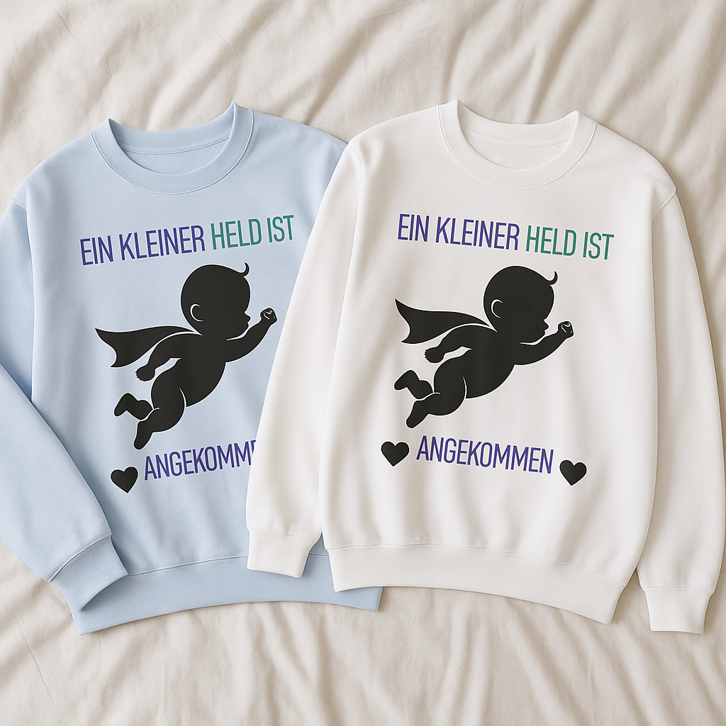 Ein kleiner Held ist angekommen Sweatshirt – Baby Ankunft Sweatshirt – Liebevolles Familien Sweatshirt
