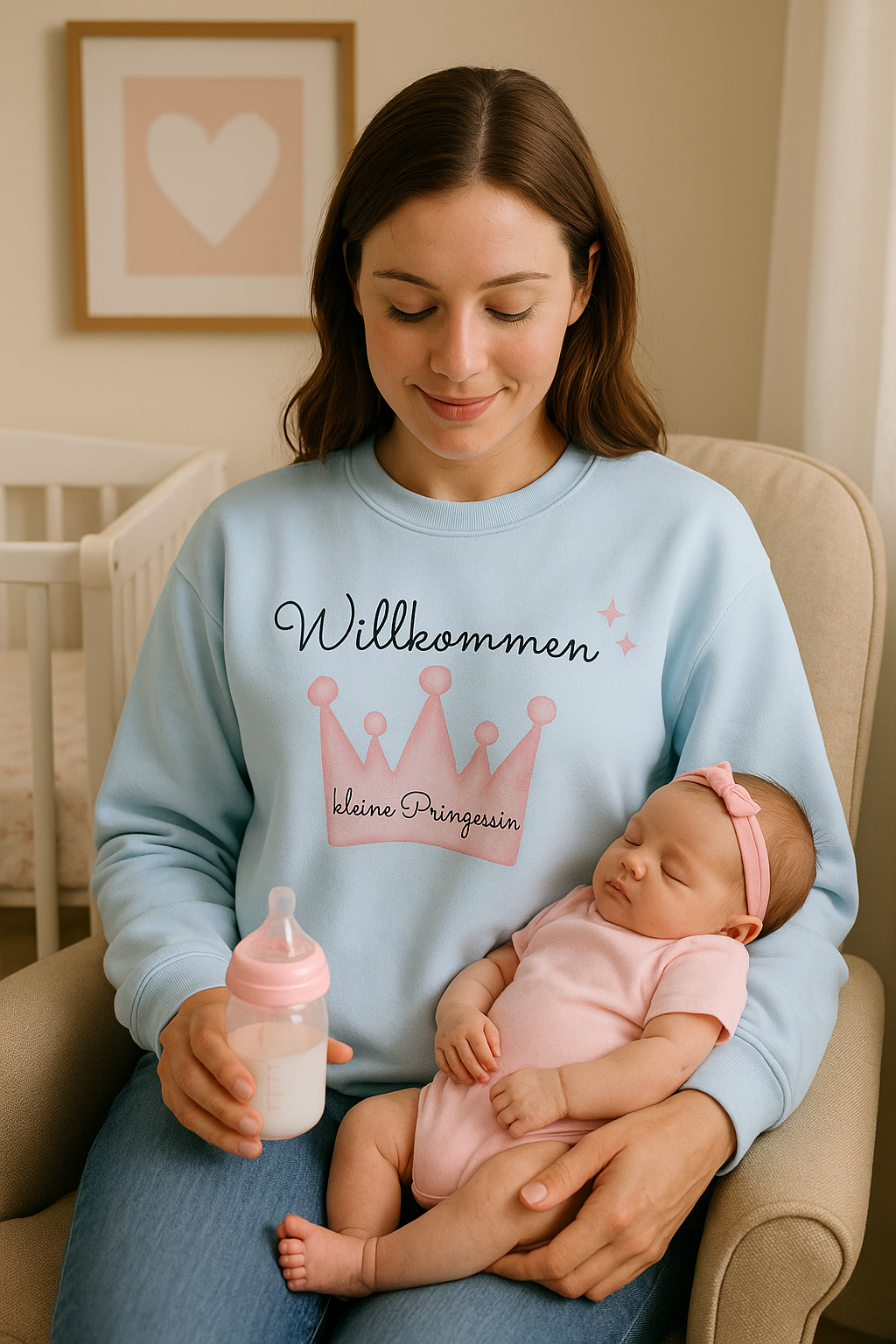 Willkommen kleine Prinzessin Sweatshirt – Süßes Schwangerschaft & Baby Sweatshirt – Geschenk zur Geburt Mädchen
