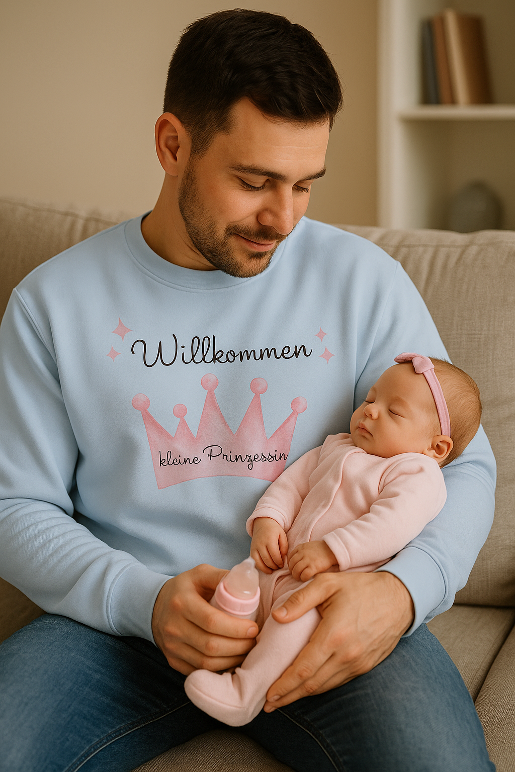 Willkommen kleine Prinzessin Sweatshirt – Süßes Schwangerschaft & Baby Sweatshirt – Geschenk zur Geburt Mädchen